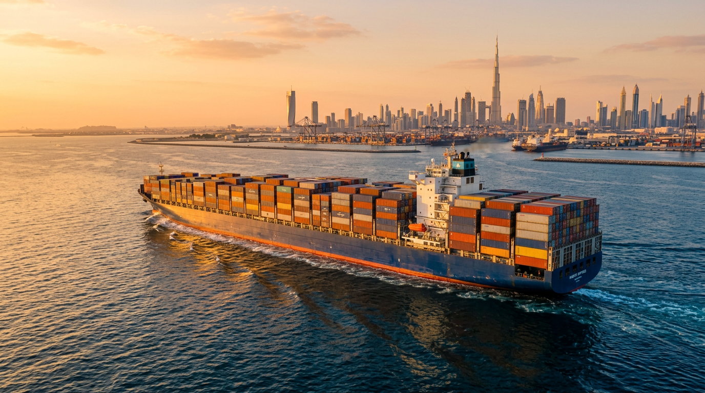 Dubai Maritime Container Cargo Ship